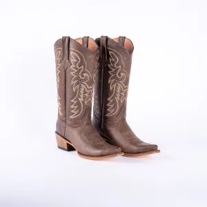 TANNER MARK WOMEN’S Classic Brown Calf Cowgirl Boots Snip toe