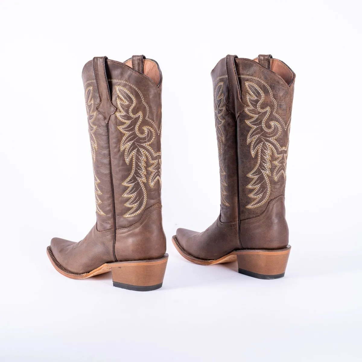 TANNER MARK WOMEN’S Classic Brown Calf Cowgirl Boots Snip toe