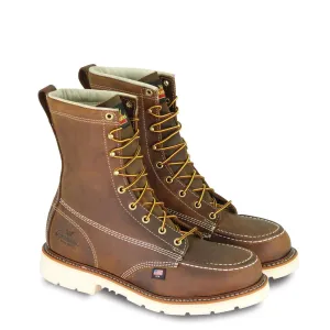 Thorogood Men's American Heritage 8” Crazyhorse Leather Steel Toe Lace Up Work Boots 804-4378