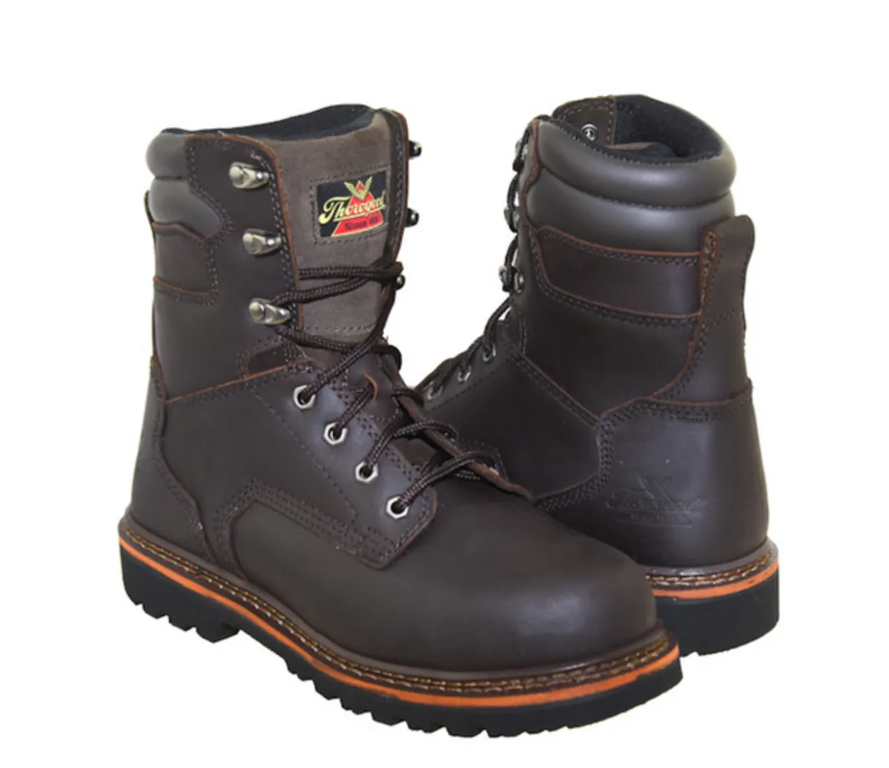 Thorogood Men’s V- Series 8" Brown Oiled Nubuck Leather Steel Toe Lace Up Work Boots 804-4279