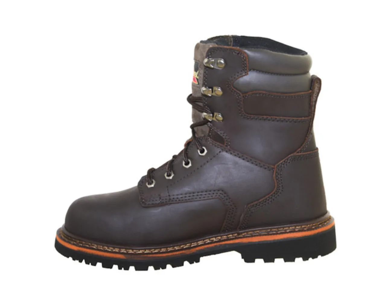 Thorogood Men’s V- Series 8" Brown Oiled Nubuck Leather Steel Toe Lace Up Work Boots 804-4279
