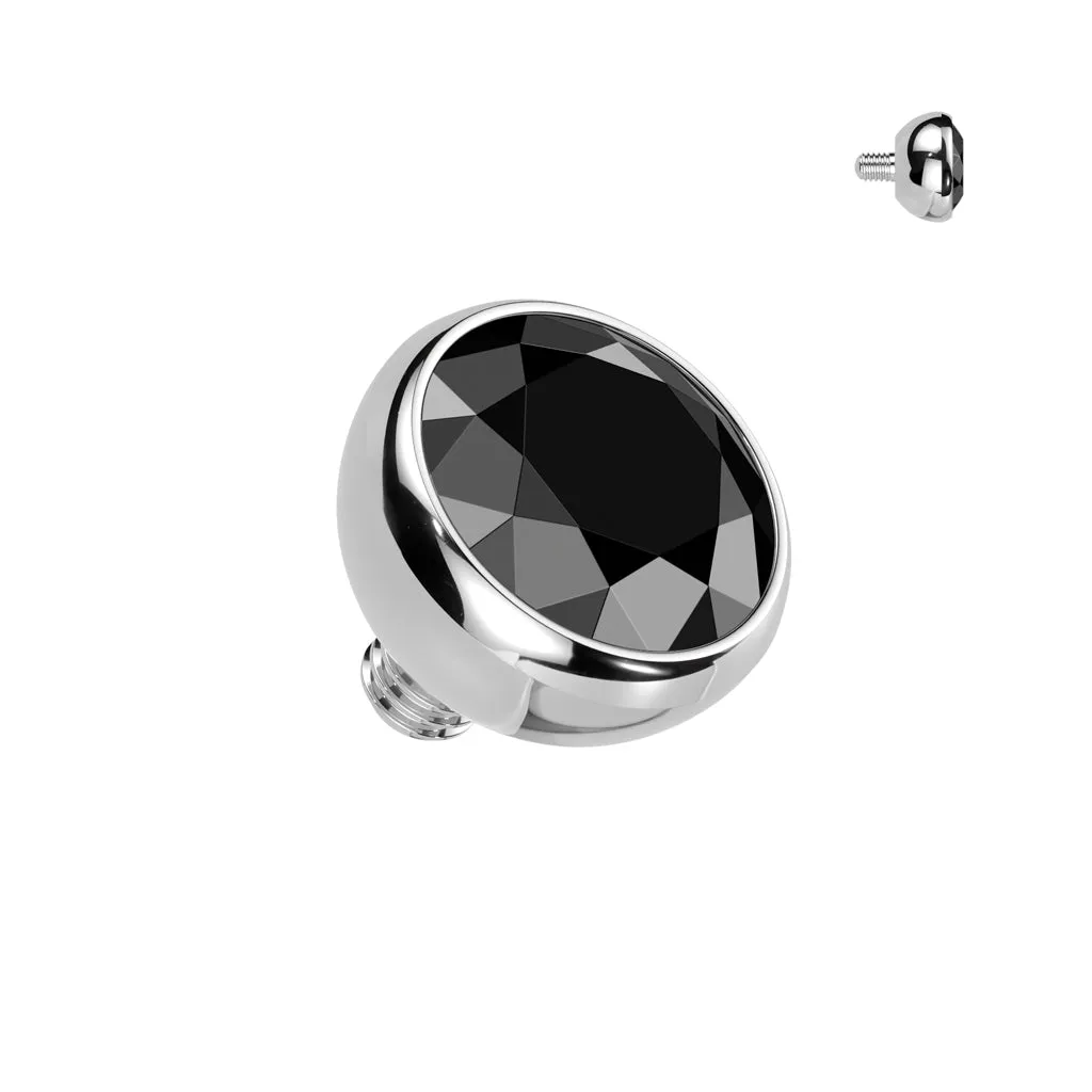 Titanium Internally Threaded Bezel CZ Ball Top 16G