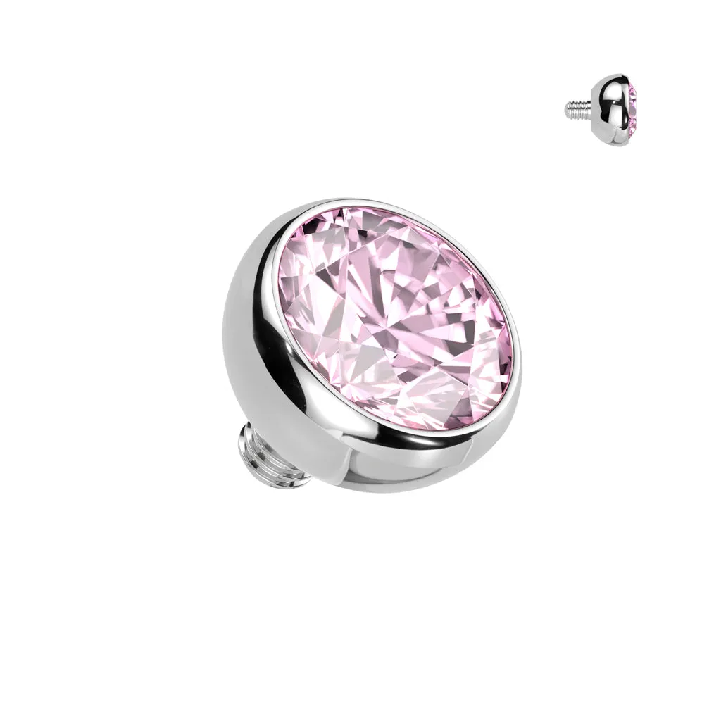 Titanium Internally Threaded Bezel CZ Ball Top 16G