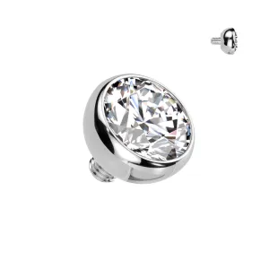 Titanium Internally Threaded Bezel CZ Ball Top 16G