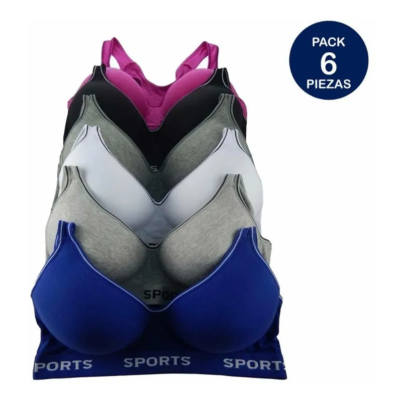 Top Deportivo Algodon Copa B C, Pack 6 Pzas, 6 Dif Color8911