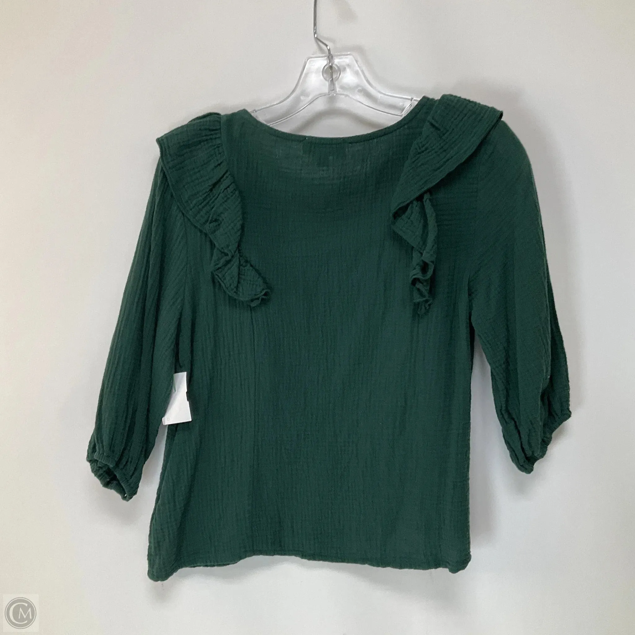 Top Long Sleeve By Evereve In Green, Size: Xs