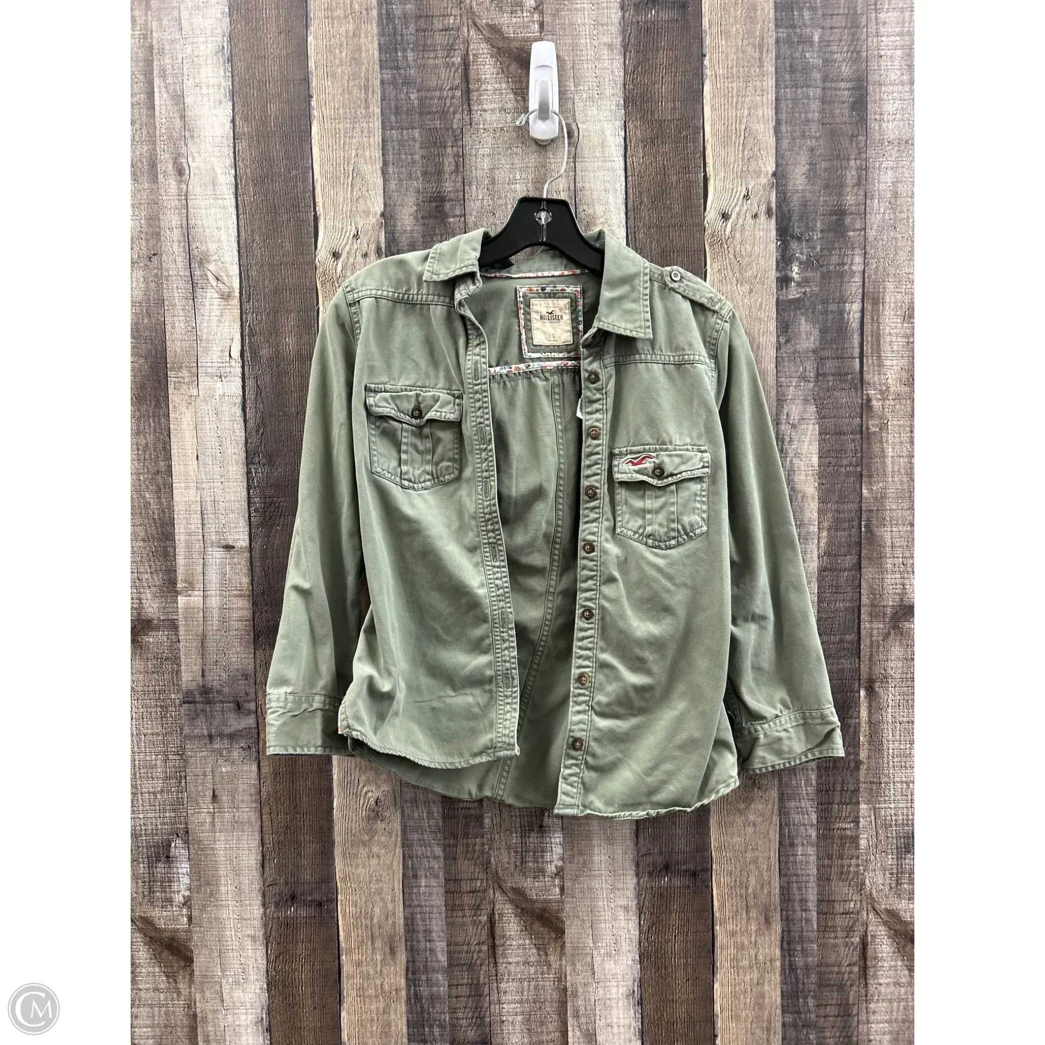 Top Long Sleeve By Hollister In Green, Size: S