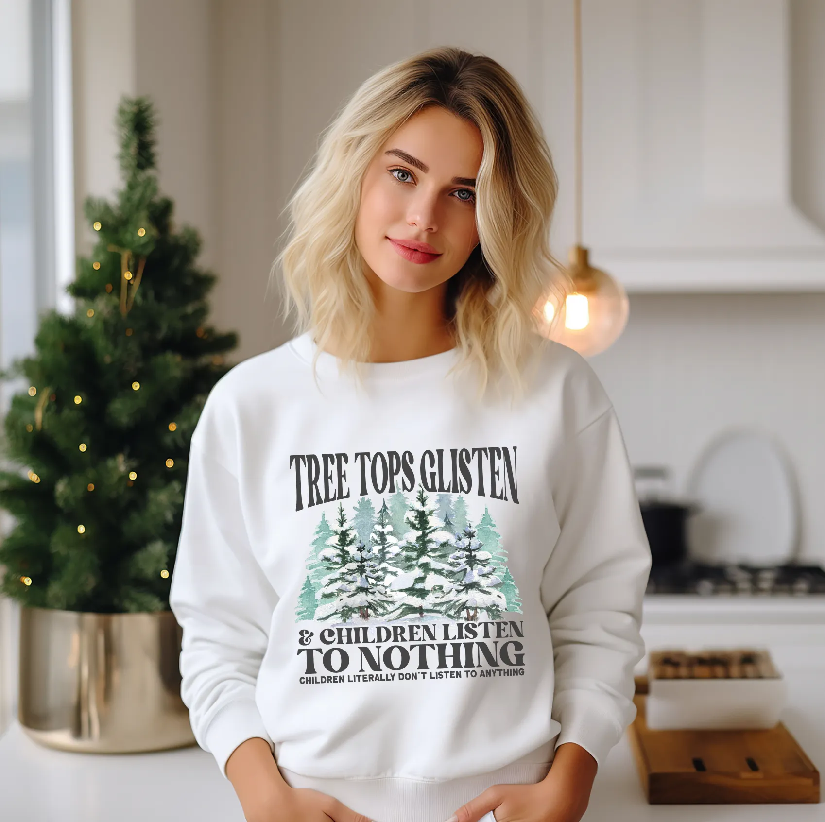 Tree Tops Glisten, Children Don't Listen © Unisex Crewneck Sweatshirt