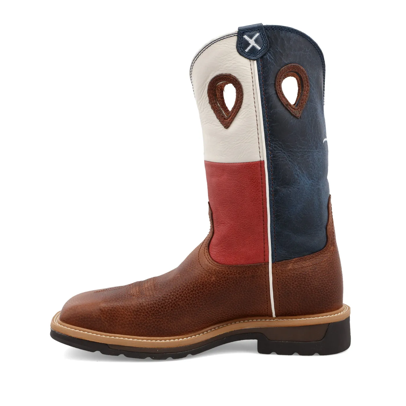 Twisted X Men's 12" Western Work Boot - Brown & Texas Flag