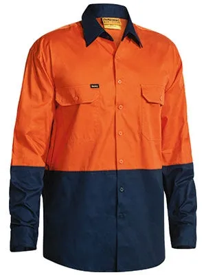 TWO TONE HI VIS COOL LIGHTWEIGHT DRILL SHIRT - LONG SLEEVED   BS6895