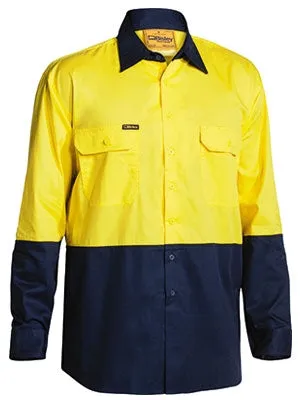 TWO TONE HI VIS COOL LIGHTWEIGHT DRILL SHIRT - LONG SLEEVED   BS6895