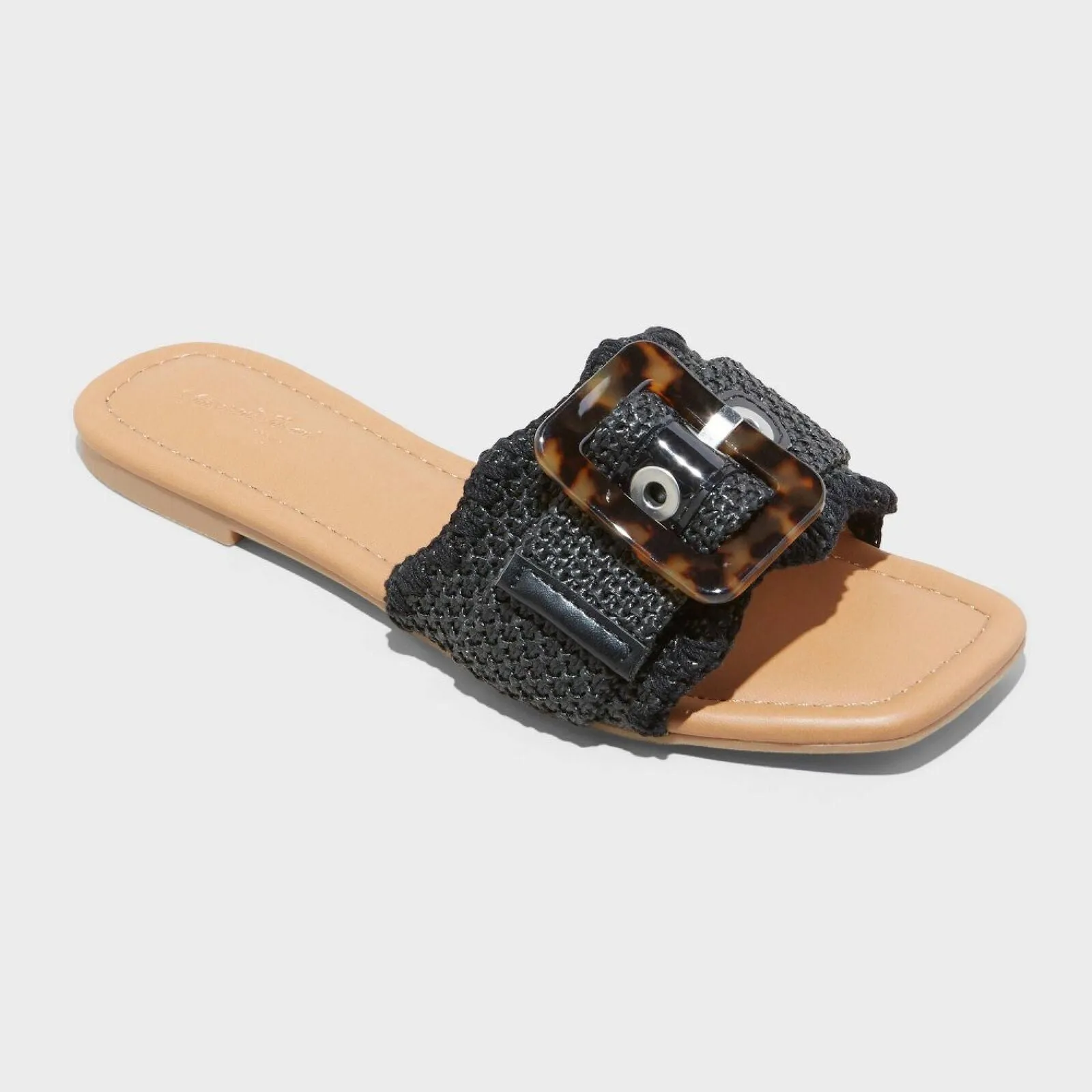 Universal Thread Women's Chrissy Slide Sandals with Memory Foam Insole Black 8M