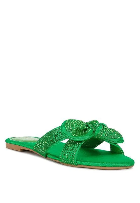 Valerie Satin Bow Flats