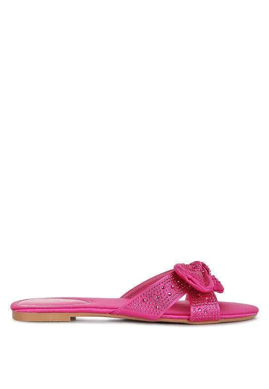 Valerie Satin Bow Flats