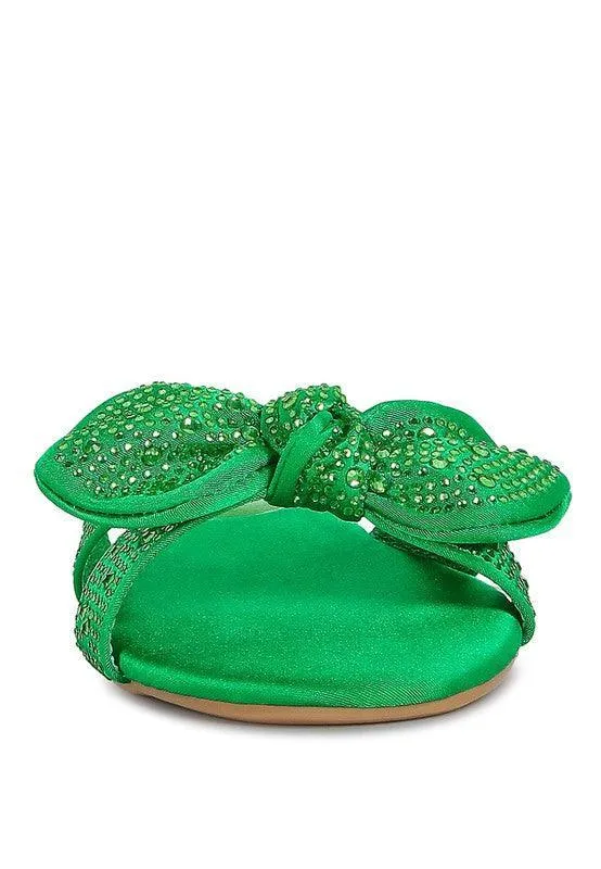 Valerie Satin Bow Flats