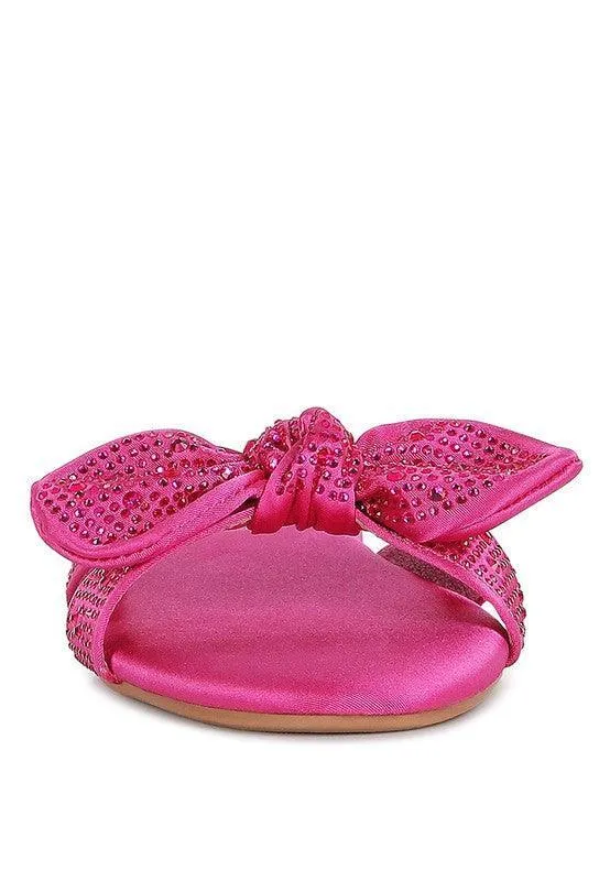 Valerie Satin Bow Flats