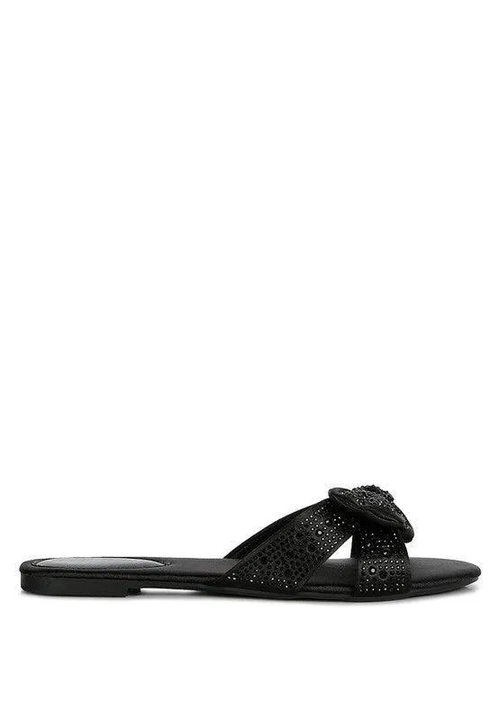 Valerie Satin Bow Flats