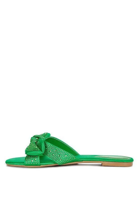 Valerie Satin Bow Flats