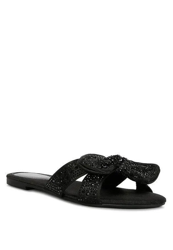 Valerie Satin Bow Flats
