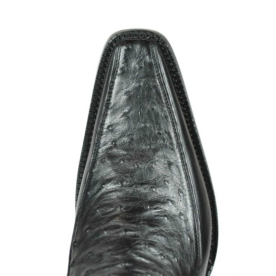 Vela Ostrich Spanish Toe Boot - Black