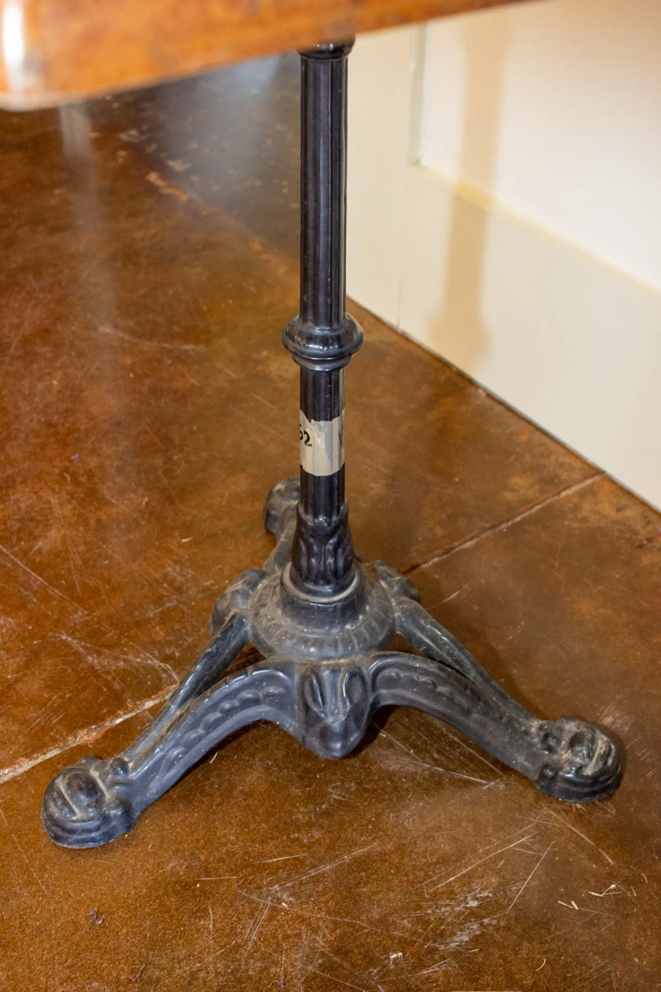 Vintage French Iron Base Bistro Tables with Square Fiberglass Faux "Stone" Top