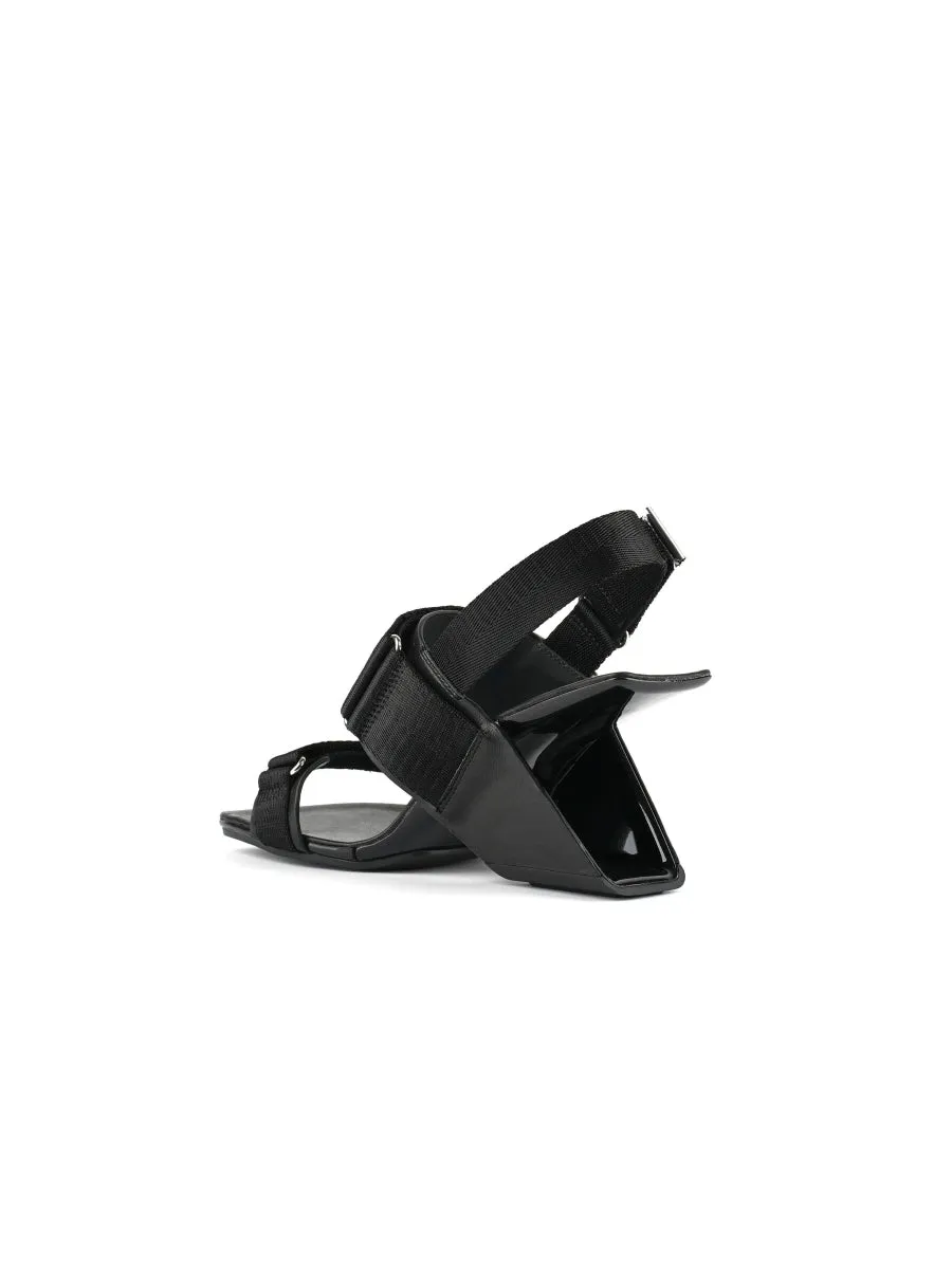Wedge Heel Summer Slingback Sandal - Black