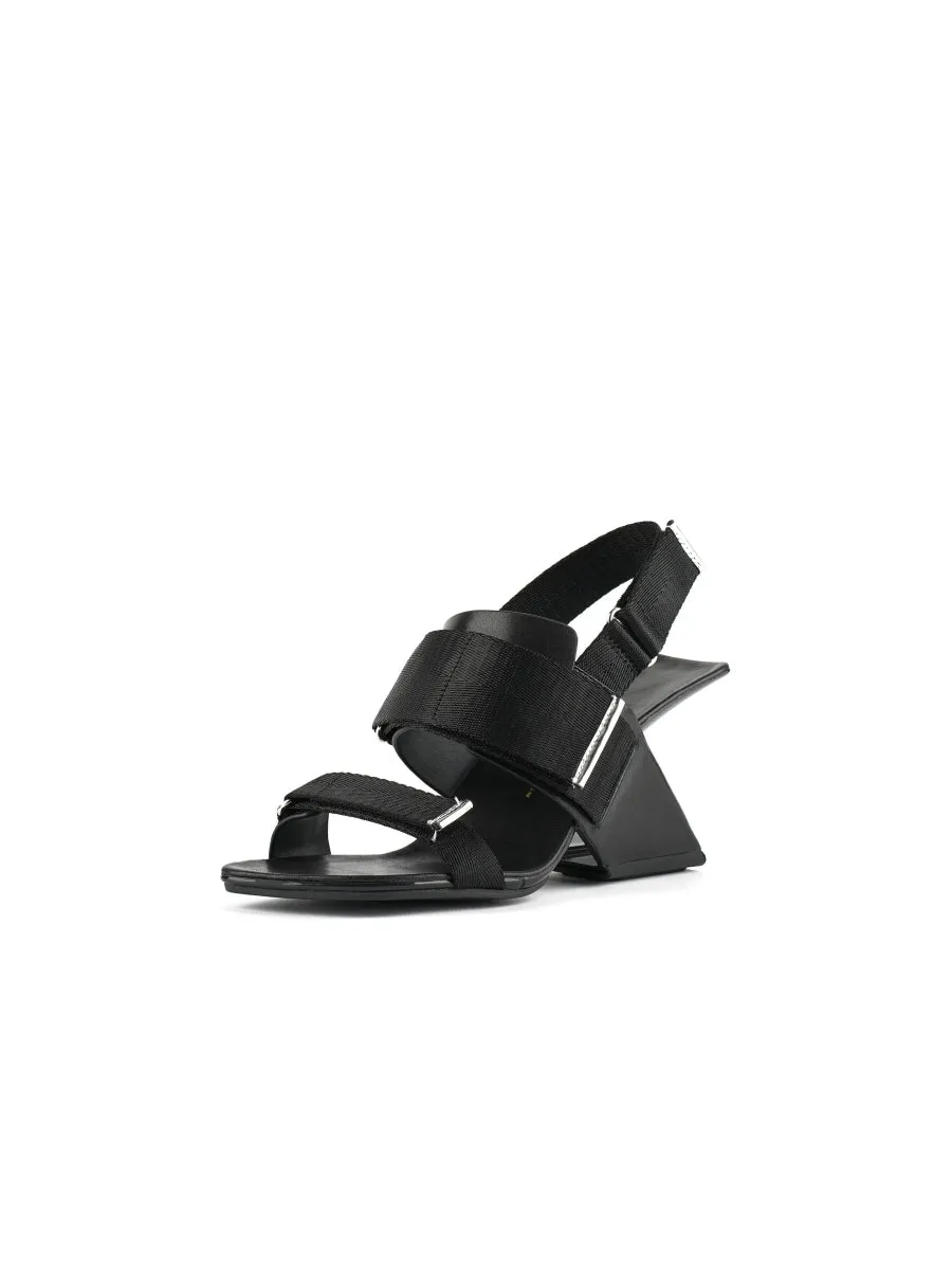 Wedge Heel Summer Slingback Sandal - Black