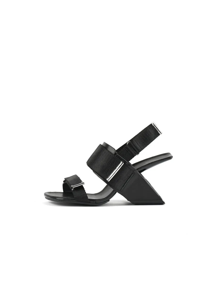 Wedge Heel Summer Slingback Sandal - Black