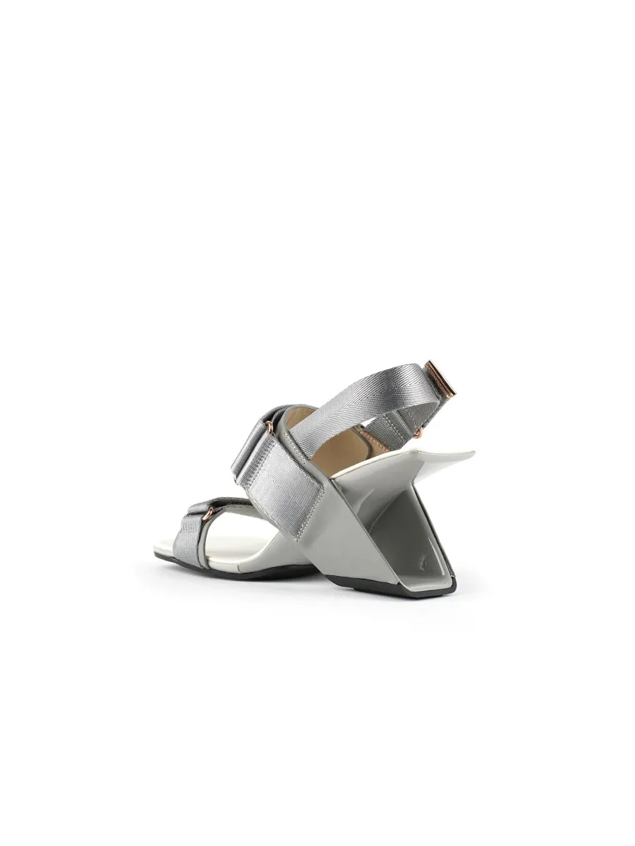 Wedge Heel Summer Slingback Sandal - Silver