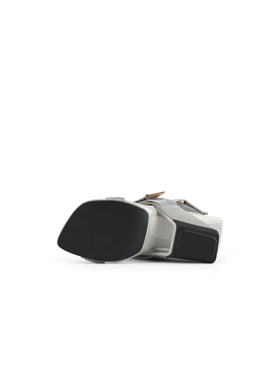Wedge Heel Summer Slingback Sandal - Silver