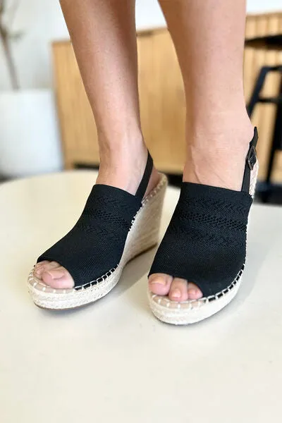 Wedge The Gap Peep Toe High Heel Wedges