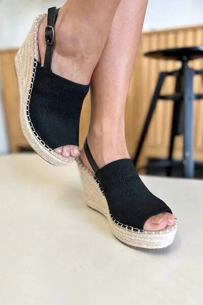 Wedge The Gap Peep Toe High Heel Wedges