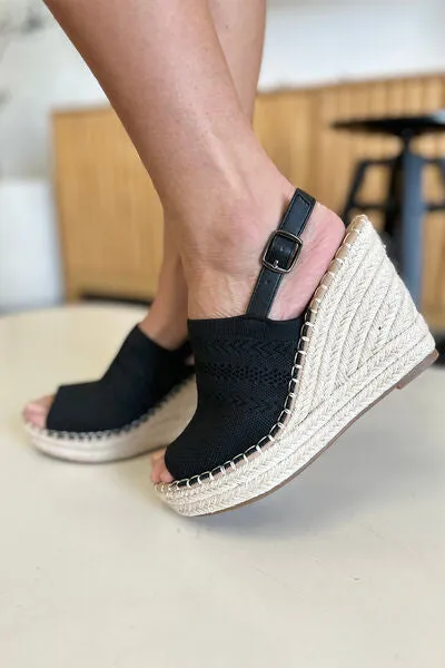 Wedge The Gap Peep Toe High Heel Wedges