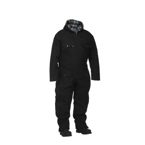 Winter Lined Black Cotton Canvas Coverall