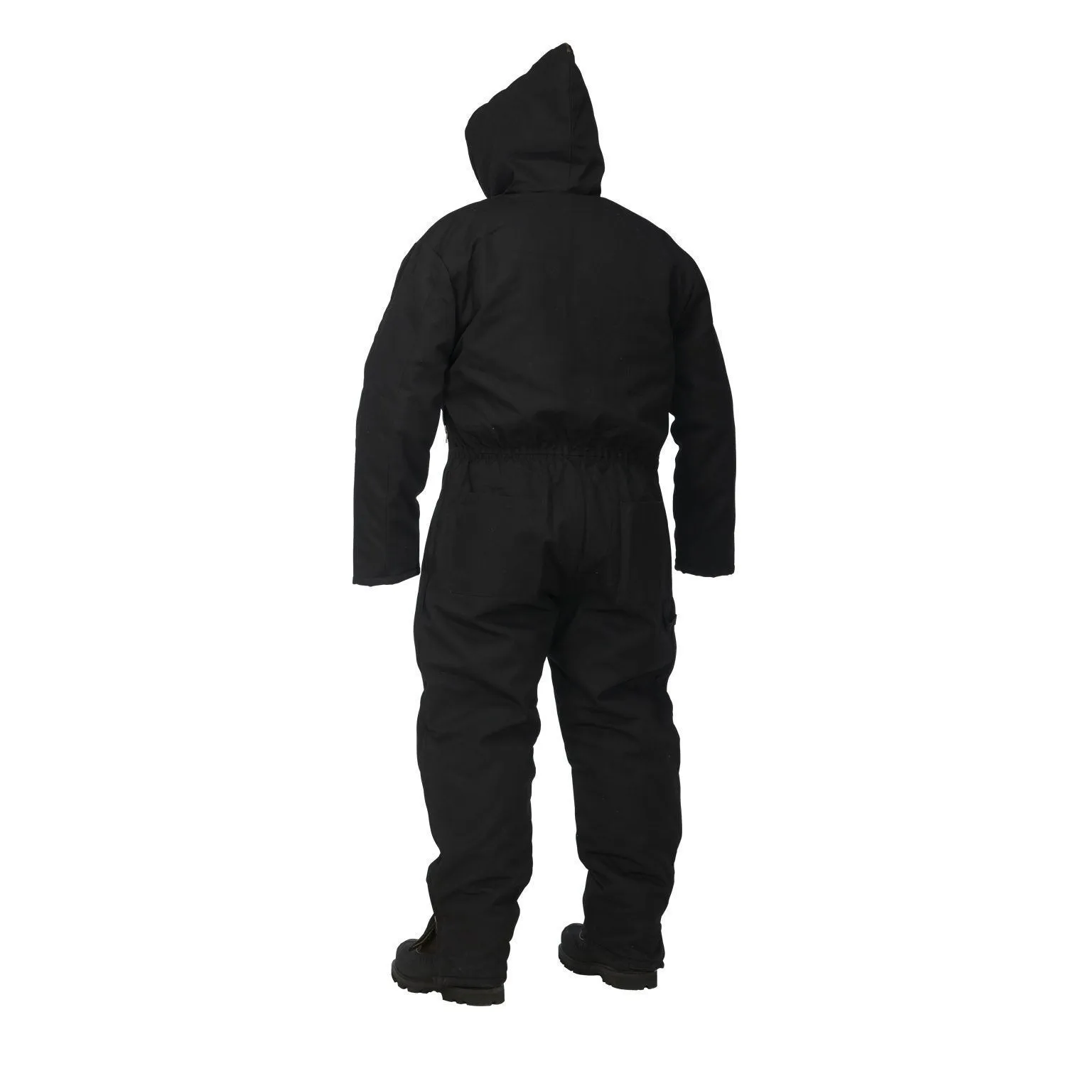 Winter Lined Black Cotton Canvas Coverall