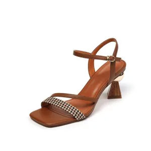 Women Sandals Cow Leather Back Strap Shoes