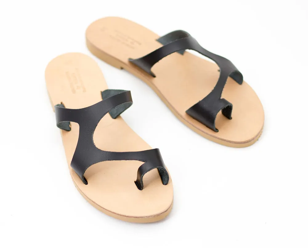 Women slides, Leather sandals