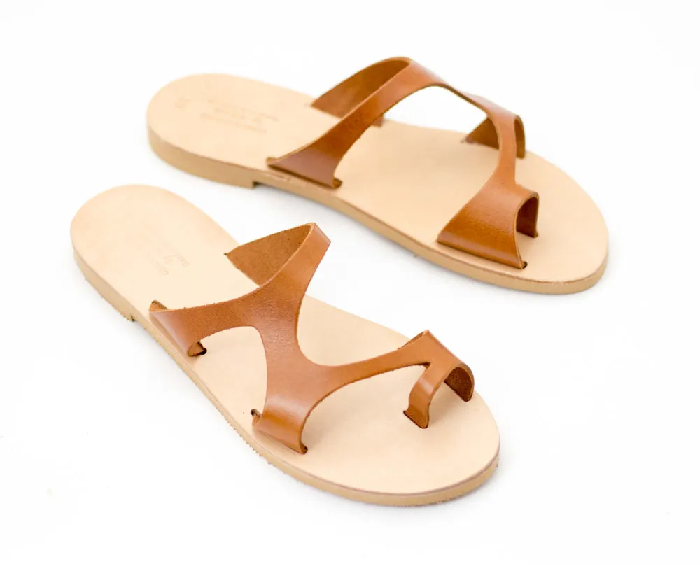 Women slides, Leather sandals