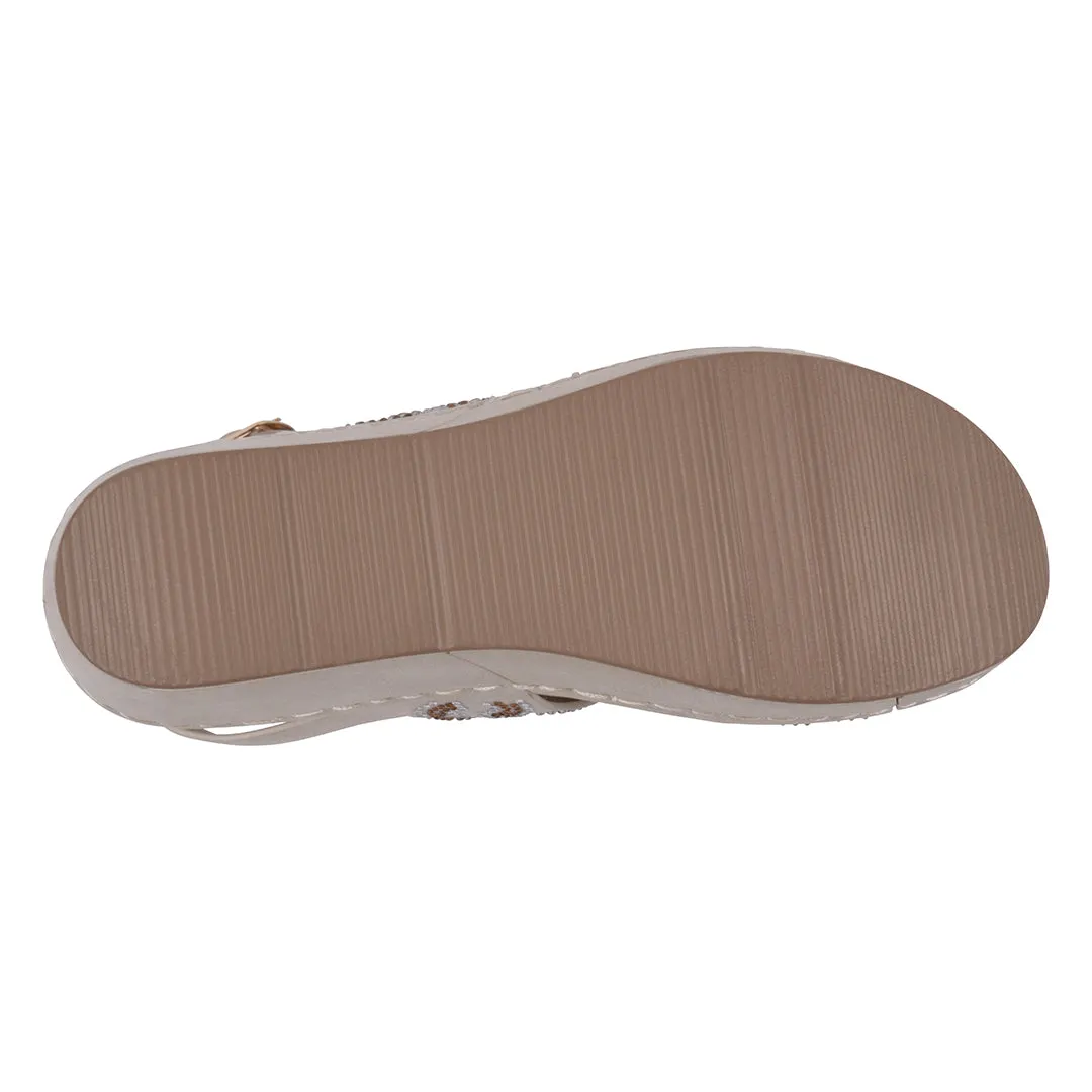Women's Alexia Gold Embellished Wedge Sandals