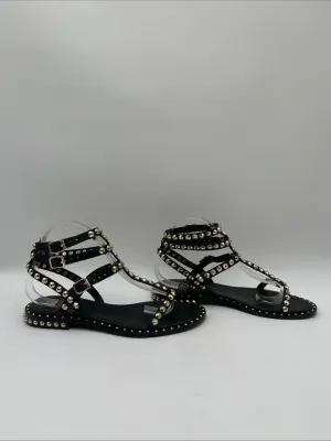 Women’s ASH Playa Gladiator Sandals Black Size 40 - Very Good