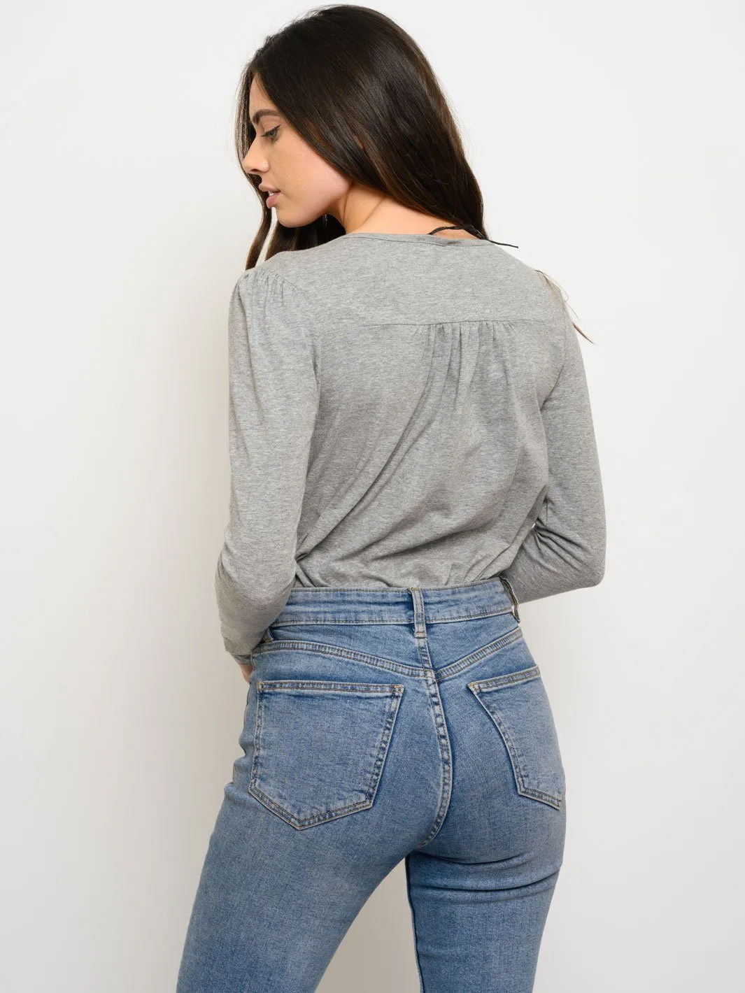 WOMEN'S LONG SLEEVE WRAP BODYSUIT