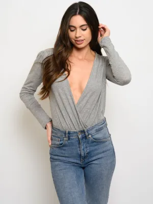 WOMEN'S LONG SLEEVE WRAP BODYSUIT