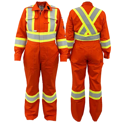 Women's Orange Atlas Guardian® FR/AR 4 Inch Striping Coveralls - By Atlas Workwear Style 1174OR