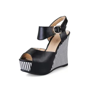Women's Peep Toe Platform Wedges High Heel Sandals