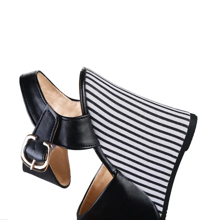 Women's Peep Toe Platform Wedges High Heel Sandals