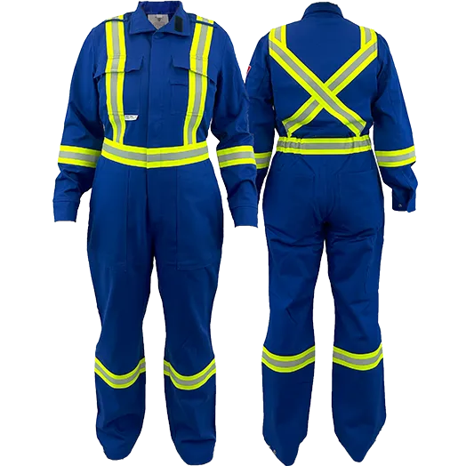 Women's Royal Blue Atlas Guardian® FR/AR 2 Inch Striping Coveralls - By Atlas Workwear Style 1172RB