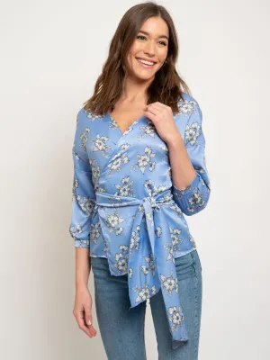 WOMEN'S WRAP FLORAL TOP