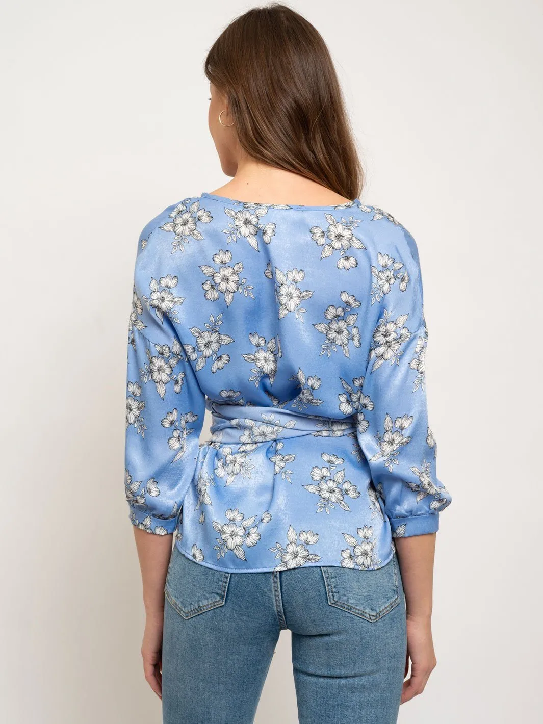 WOMEN'S WRAP FLORAL TOP