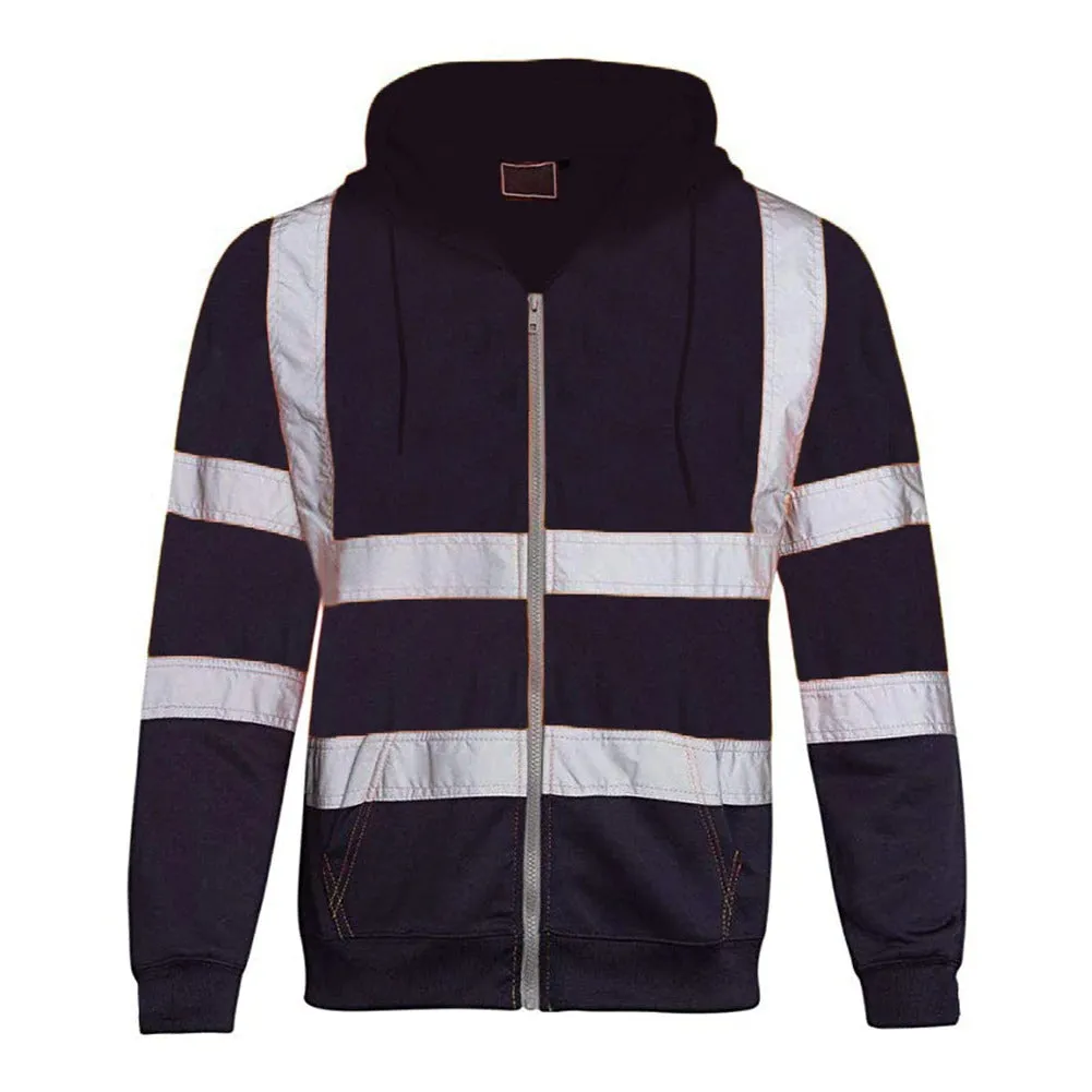 Workwear Hi Vis Jacket Hooded Zipper