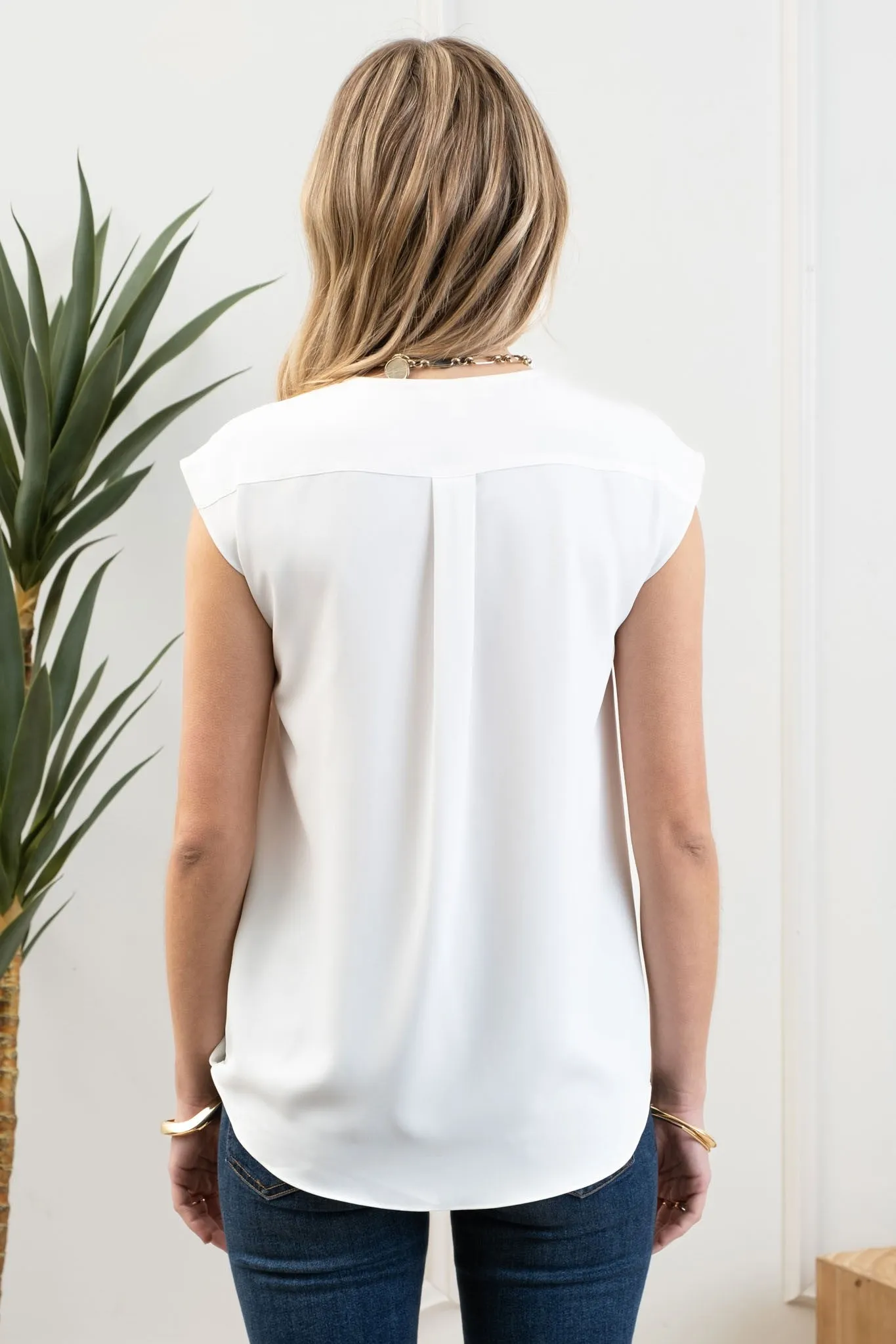 Wrap Drape Sleeveless Blouse